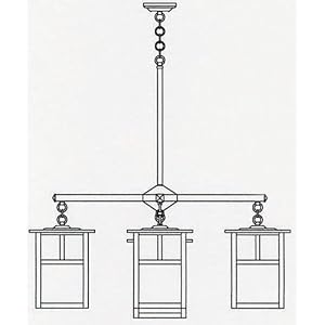 Arroyo Craftsman MCH-10 4-1 10 Mission 4 Light Chandelier Plus Center Light
