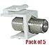 iMBAPrice&reg; F-Pin (Coax) Connector Keystone Module White - 5 PACK