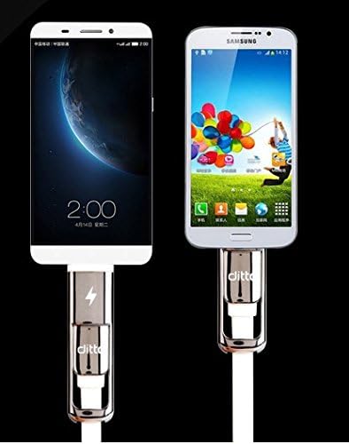 Karnotech® 2 in 1 Type C & Micro USB to Standard Type A Male with Reversible Connector for Type C USB or Micro USB Devices like New MacBook 12 in, Nokia N1, Samsung Galaxy/Note 3.3 Ft (1 M) White