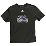 MLB Boy's Colorado Rockies Better Logo Short Sleeve Tee, Black, Large