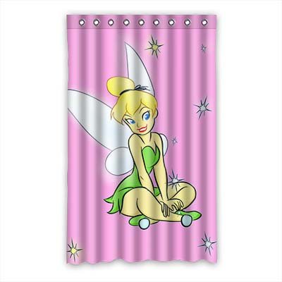 Smiling You TEXT CUSTOMIZED Tinker Bell Cartoon Pattern Window Curtain 52"x84" (one piece)