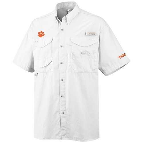 Columbia Men's Collegiate Bonehead Short Sleeve Shirt, CLE - White, XX-Large