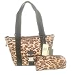 LAUREN BY RALPH LAUREN LEOPARD SATCHEL/SMALL TOTE HANDBAG 656STT - HANDBAG & PURSE SET