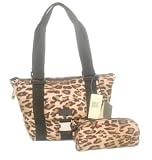 LAUREN BY RALPH LAUREN LEOPARD SATCHEL/SMALL TOTE HANDBAG 656STT - HANDBAG & PURSE SET