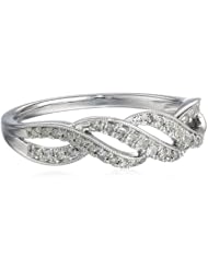 10k White Gold 1/4cttw Diamond Waves Ring