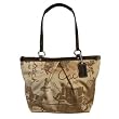Coach Khaki Horse & Carriage Signature Sateen Tote Handbag 14482