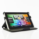Ace(trademark) Black Leather Slim Folio Case Cover with Stand for for HTC Flyer 7