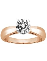 0.80 Ct Round H/I I1 Diamond 14K Rose Gold Ring