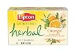 Lipton Herbal Tea, Orange, Tea Bags, 20-Count Boxes (Pack of 6)