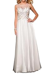 Modest Jeweled  Natural   Waistline Chiffon/Tulle Spaghetti Strap Evening Dress/Bridesmaid Dress/Prom Dress  With Rhinestones