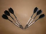 6 Stueck Softdart lose, Fly und Shaft PVC, ca. 17g, 2BA = Kleingewinde, schwarz Soft_8009.02