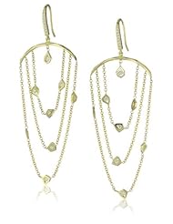 Ron Hami "Rain Drop" Yellow Gold Chandelier Chain Earrings