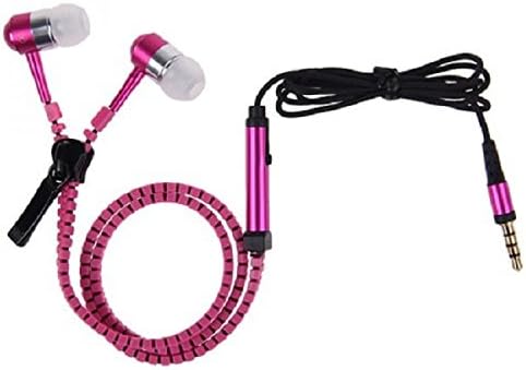 High Quality Tangle Free Zipper Earphone by CyberSquare (Pink)