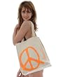 HandBags by Kenneth Cole Reaction Eco Tote Peace Sign Natural Canvas Bag Large Tote Bag