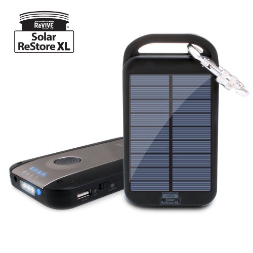 ReVIVE Solar ReStore XL 4000mAh External Battery Pack with Universal USB Charging Port and High-Efficiency Solar Panel