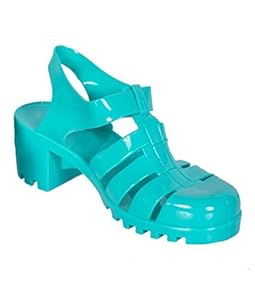 Ladies High Fashion Mint Green Chunky Jelly Sandals