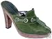 Cole Haan G Series Nike Air Buckingham Women's High Heel Rust Leather Platform Mule Clog 07087 (6, Army Green Suede)