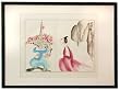 Lady with Plum Blossoms in Blue Vase, Hand Painted Chinese Watercolor, Framed
