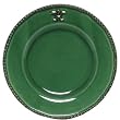 Majolica Fleur De Lis Ceramic Pottery Dinner Plate Green 10.5"D Set / 2