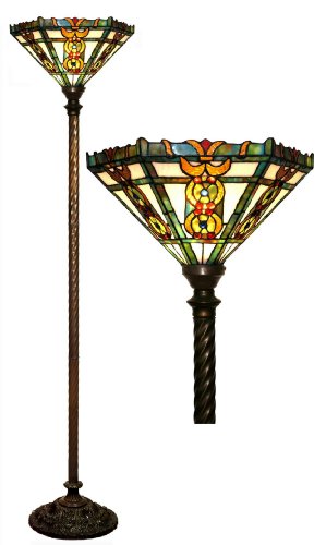 Tiffany-style Roma Torchiere Lamp On Sale