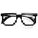 zeroUV - Pixelated 8-Bit Clear Lens Computer Nerd Geek Gamer Glasses