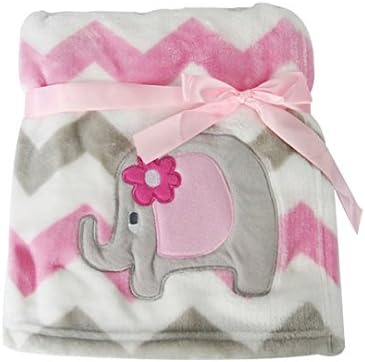 iBonny Baby Flannel Receiving Blankets,Super Soft Bath Blanket Towels, 30"x30", Elephant