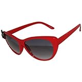 Cat Eye Sunglasses with Bow with Glitter Accents! In Red with Black Finish