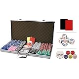750 Clay Composite 11.5 gram Card Suited Poker chips set w/6 Dealer Buttons & 2 Cut Cards, & 5 Unique Poker Dice