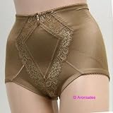 Venus WARM NUDE SATIN FLORAL SHORT SHAPER #3696 M