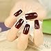 24 Pieces French High Light Texture Color Full Cover Nails Tips Special Brown Red Long Square False Nails