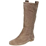 Nine West Women's Synge Flat Slouchy Boot,Taupe Suede,6.5 M US