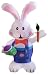 4 Foot Easter Inflatable Rabbit Holding Color Pen Yard Decoration