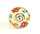 Ornate colorful floral Ceramic knobs for cabinets & cupboards - hand painted pulls