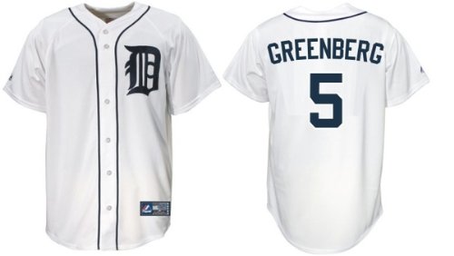 Greenberg #5 Detroit Tigers Majestic Replica Home Jersey - Large