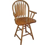 702 Deluxe High Windsor Back Oak Barstool with Arms