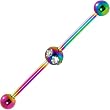 Tiffany Gem Rainbow Anodized Titanium Industrial Project Bar 33mm