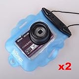 Neewer 2x Blue Underwater Camera Waterproof Dry Case Jacket Lens Diving wp08 For Medium-sized Cameras