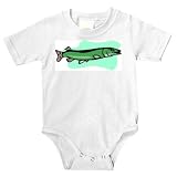 Onesie with fish, fins, barracuda