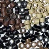 100 Multi Color 5mm Silicone Lined Micro-ring Links Beads Linkies for I Stick Hair Extension Installation and Feathers