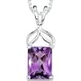 1.25 cts Radiant Cut Amethyst Pendant in Sterling Silver