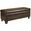 Milano Leatherette Storage Bedroom Bench in Chocolate