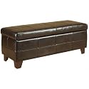 Milano Leatherette Upholstered Storage Bench in Chocolate