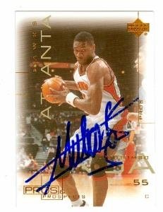Dikembe Mutombo Autographed/Hand Signed Basketball Card (Atlanta Hawks) 2000 Upper Deck #1 Pros & Pr