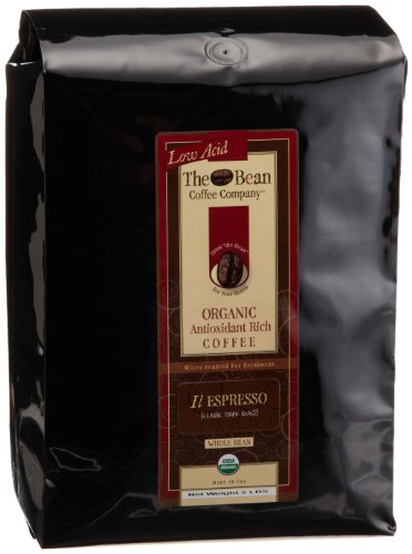 The Bean Coffee Company, Il Espresso Organic Whole Bean Coffee, Classic Dark Roast, 5-Pound Bags