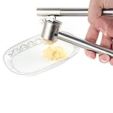 Garlic Press ONME Stainless Steel Professional Ginger Garlic Presser/Mincer/Crusher/Chopper,Clean Easily Kitchen Tool