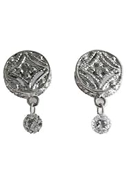 14K White Gold Diamond Dashing Diamonds Earrings