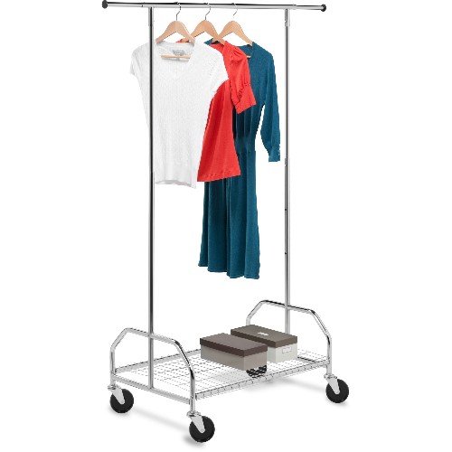 Honey-Can-Do Bottom Shelf Expandable Chrome Garment Rack
