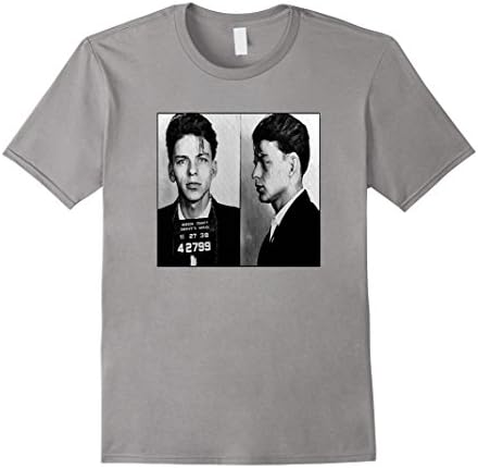 Men's Frank Sinatra Police Arrested Mugshot 1938 Jail Prison Shirt 2XL Slate