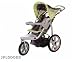 Safari Swivel Wheel Jogger Single Stroller in Gray / Green