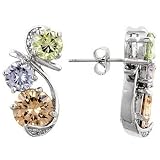 Fashion CZ Earrings - Peridot, Lavender & Champagne CZ Earring Studs